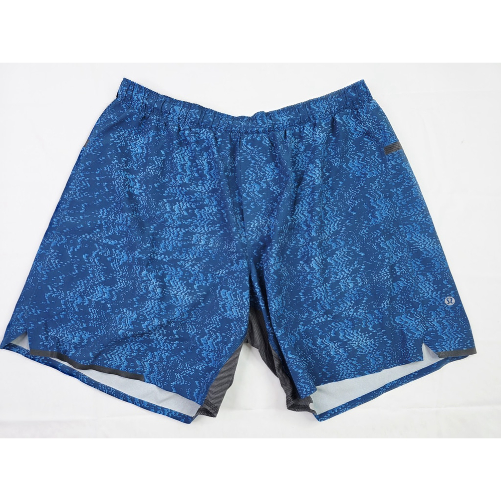 Lululemon Surge Short Blue Linerless 7" Stacks Riviera Commander Men's XL